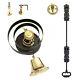 Butlers Bell Black Iron Pull + BRASS With Wood Plinth FULL KIT