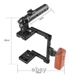 CAMVATE DSLR Camera Cage Kit Top Handle Wood Grip for Canon GH5/GH4 700D Sony