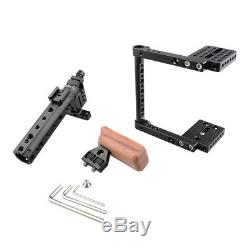 CAMVATE Right Side DSLR Camera Cage Kit WithWood Grip for Canon 650D GH5/GH4