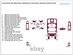 CHRYSLER 300 2005-2007 WOOD DASH TRIM REDUCED KIT 19 PCS WithO GPS SYSTEM INTERIOR