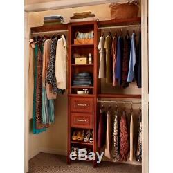 ClosetMaid Wood Closet System 48 in. W 108 in. W 3-Hhang Rods Dark Cherry