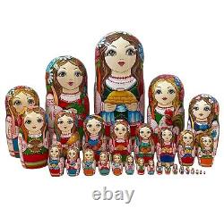 Collectible art doll Ukrainian Girls in National Outfit Big Size Nesting Doll 30
