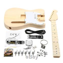 Complete Unfinished DIY Kit Electric Guitar Wood Body + Fingerboard +Accessories
