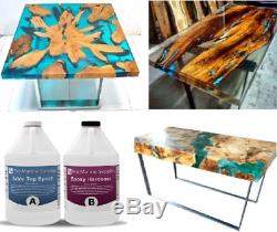 Crystal Clear Bar Table Top Epoxy Resin Coating For Wood Tabletop 1 Gallon Kit