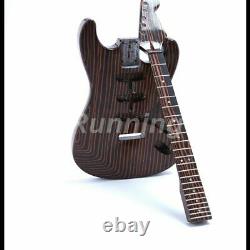 DIY Zebra Guitar Starshine Electric Guitar Kits ST Style Zebra Wood