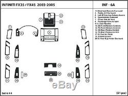 Dash Trim Kit for Infiniti FX35 FX45 03-05 2003 2004 2005 Dashboard Wood INF-6A