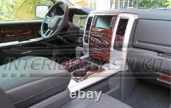Dodge Ram 1500 2500 3500 Interior Burl Wood Dash Trim Kit Set 09 2010 2011 2012
