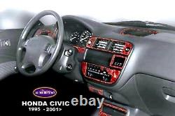 FOR HONDA CIVIC Interior Dash Trim Kit 3M 3D 22-Parts Burl Wood 1995-2001