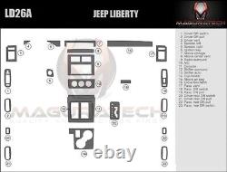 Fits Jeep Liberty 2008-2012 Large Premium Wood Dash Trim Kit