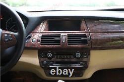 For BMW X5 2008-2013 ABS Agate Wood Grain Look Interior Center Console Kit Trim