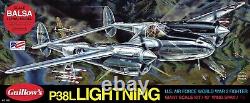 Guillow's Lockheed P-38 Lightning Balsa Wood Model Airplane Kit, WWII GUI-2001