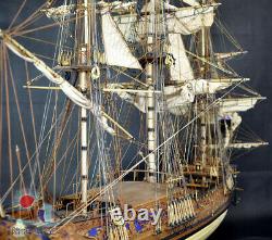 HMY Royal Caroline Model 130 Scale Solid Wood Carving Full Sail System Kit Set
