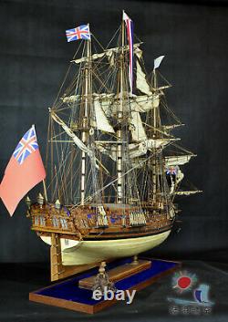HMY Royal Caroline Model 130 Scale Solid Wood Carving Full Sail System Kit Set