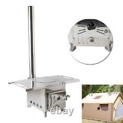 Hot Tent Stove Wood Burning Portable With 7 Vent Pipes Camping Fire Kit New