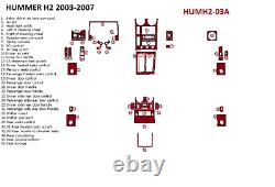 Hummer H 2 H-2 Fits 2003 2007 New Style Wood Carbon Alum Dash Trim Parts Kit