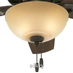 Hunter 42 Small Room Ceiling Fan in New Bronze with Bowl Light Kit