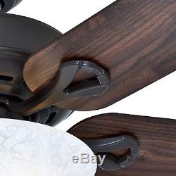 Hunter 52 New Bronze Ceiling Fan with Reversible Cherry/Walnut Blades & Light Kit