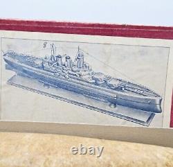 Ideal U. S. S. North Carolina Balsa Wood Model Ship Kit Unpunched in Box Manual