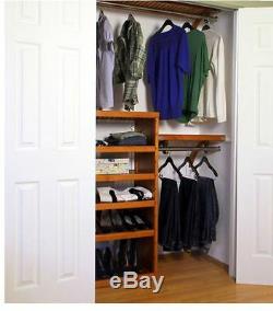 John Louis Home 10-ft Carmel Wood Closet Kit Organizer Shelf System Shelves NEW