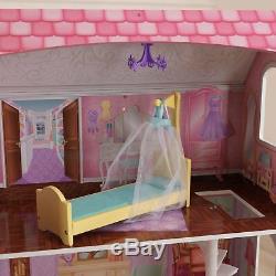 KidKraft Penelope Wooden Pretend Play House Doll Dollhouse Mansion with Furniture