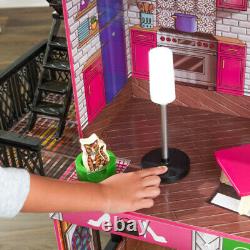 Kidkraft Brooklyn's Loft Dollhouse Wooden Dollhouse with Cafe fits Barbie
