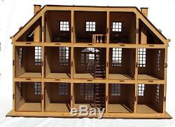 Laser cut wooden mansion house 3d model puzzle Kit dolls house kit diy project