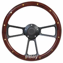 Mahogany Steering Wheel Complete Billet Kit for 1965-1966 Ford Truck F100 F250