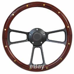 Mahogany Steering Wheel Complete Billet Kit for 1969 Ford Truck F100 F250