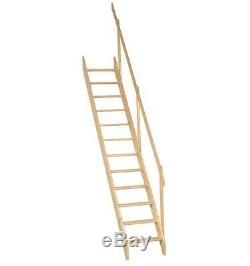 Miller Space Saving Loft Staircase + Balustrade kit, Spruce Wood (SPAIN model)