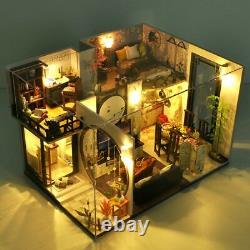 Miniature Dollhouse DIY Kit Doll House with Furniture Toy Home Set For Girl Kids