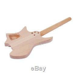 Muslady Unfinished DIY Electric Guitar Kit Basswood Body Maple Wood K8P9