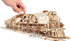 NEW Mechanical Puzzle UGEARS 3D STEAM TRAIN WITH TENDER V-Express Wooden Model