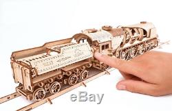NEW Mechanical Puzzle UGEARS 3D STEAM TRAIN WITH TENDER V-Express Wooden Model