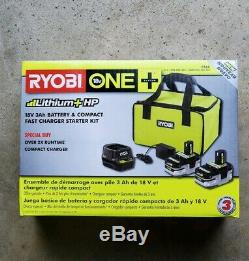 NEW RYOBI P166 18V ONE+ LITHIUM HP 3.0Ah Battery 2 Pack Starter Kit/Charger P191