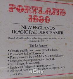 NEW Vintage Bluejacket Portland 1890 Paddle Steamer Wood Model Kit 1/8