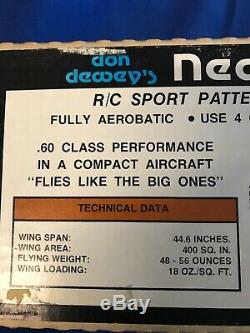 NIB Vintage Airtronics New Era III R/C Sport Pattern Airplane Deluxe Kit