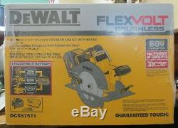 New! DeWalt FLEXVOLT 60V Max 7-1/4 Circular Saw Kit withBrake (DCS575T1) 5434