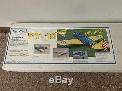 New Dynaflite PT-19 PT19 Giant Scale RC Remote Control Balsa Wood Airplane Kit