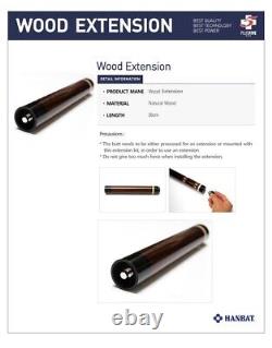 New HanBat Billiard Cue Wood Extension 23cm kit Set 3Cusion Carom Professional