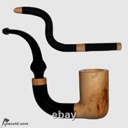New Luxury Smooth Olive Wood Oom Paul Smoking Pipe Kit By Master Renzi