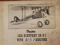 New Proctor 1918 Nieuport 28 C-1 C1 Scale RC Remote Control Wood Airplane Kit