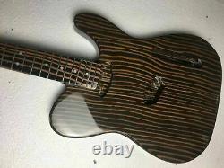 New Zebra wood electric guitar body and neck guitar kit 25.5 scale length