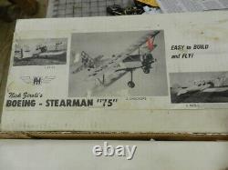 Nick Ziroli R/C Stearman Balsa airplane kit Vintage / Rare