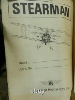 Nick Ziroli R/C Stearman Balsa airplane kit Vintage / Rare