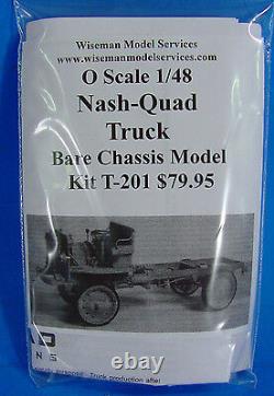 O/On3/On30 1/48 WISEMAN T-201/202/208 NASH-QUAD CLOSED CAB STAKE BED TRUCK KIT