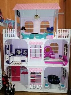 Only 3 days! Big Doll House & Furniture Set! Wooden Doll's House. 1158128cm