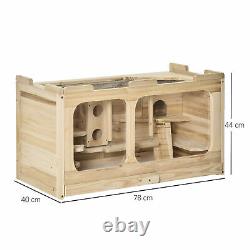 PawHut Wooden Hamster Cage Small Animal Kit Play House for Indoor
