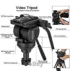 Professional Heavy Duty DV Video Tripod with Fluid Pan Head Kit 72 For Camera