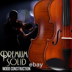 Pyle Solid Wood Violin Stringed Instrument- Student Grade Violin, Accessory Kit
