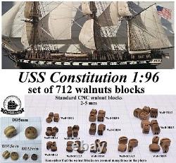 Revell USS Constitution, United States 196 set of 712 walnut blocks for model